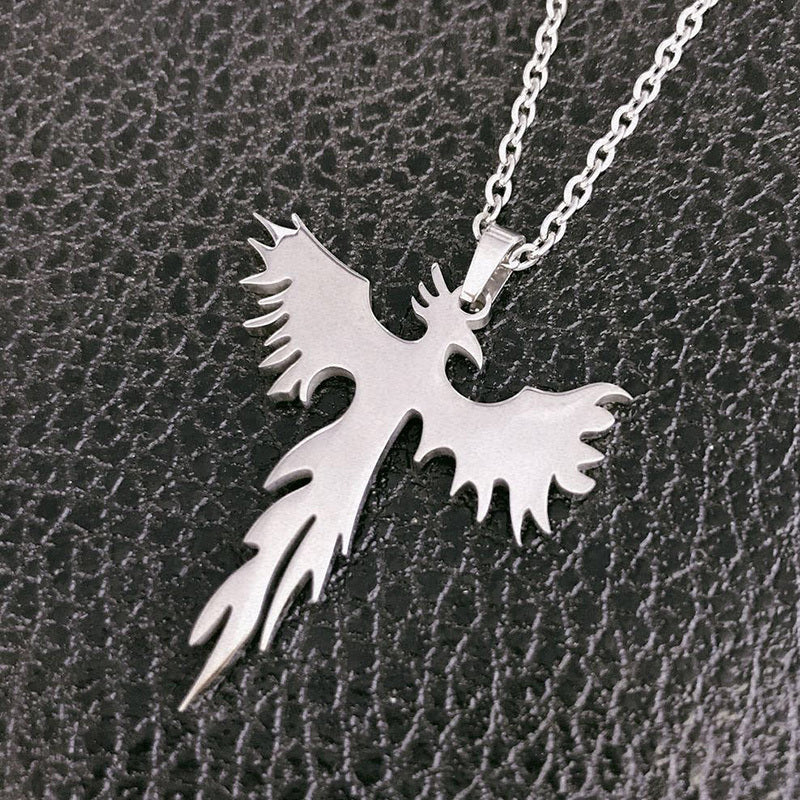 Lucento Crest "Phoenix" Titanium Steel Necklaces