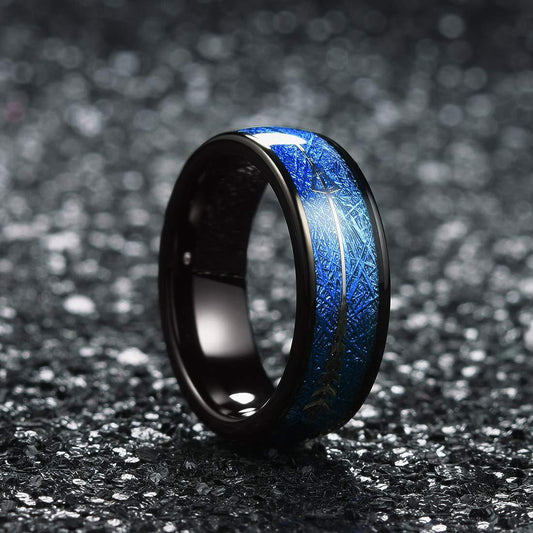 Lucento Crest "Blue Silk Arrow" Rings