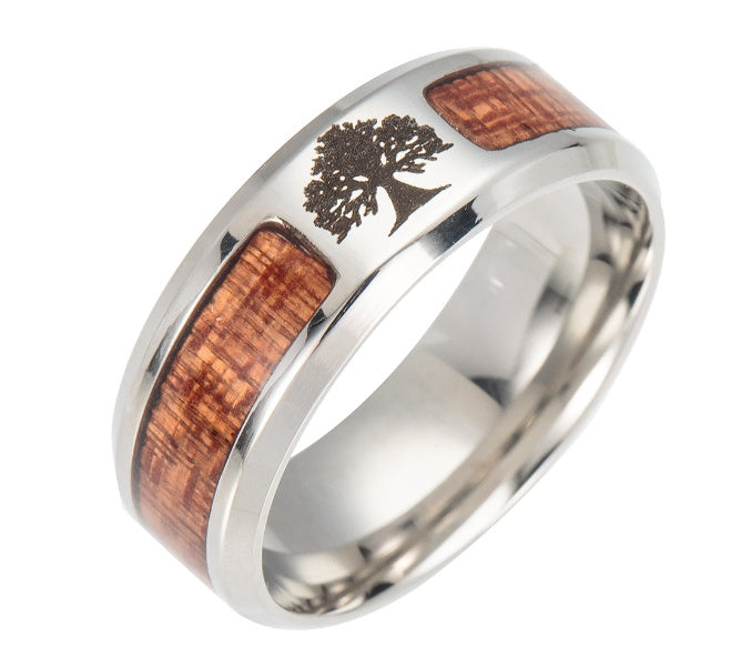 Lucento Crest "Wood n' Steel" Rings