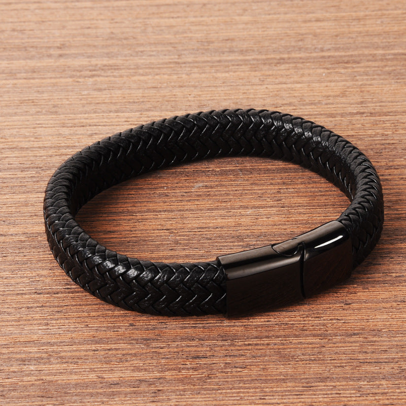 Lucento Crest "Bare Leather" Bracelets