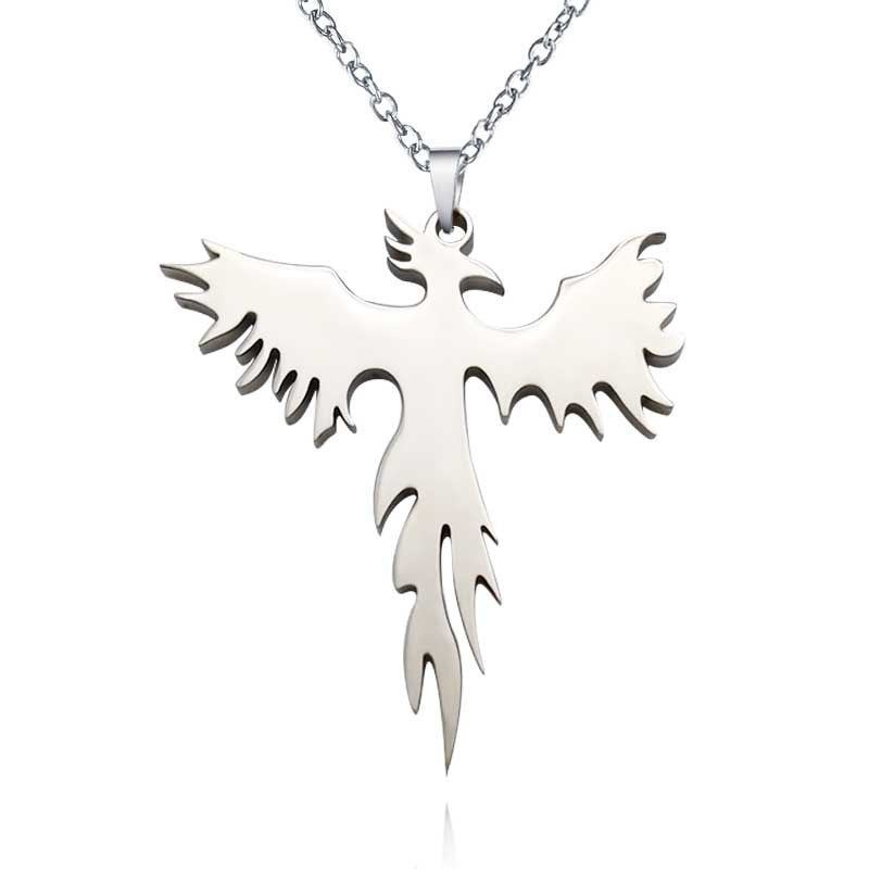 Lucento Crest "Phoenix" Titanium Steel Necklaces